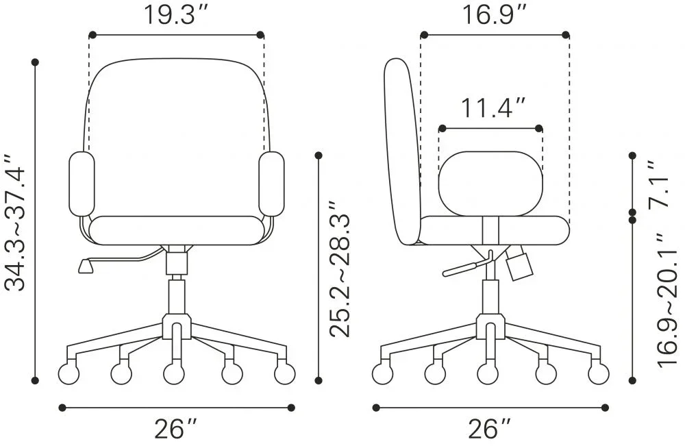 Lionel Adjustable Office Chair - AYG Home Service