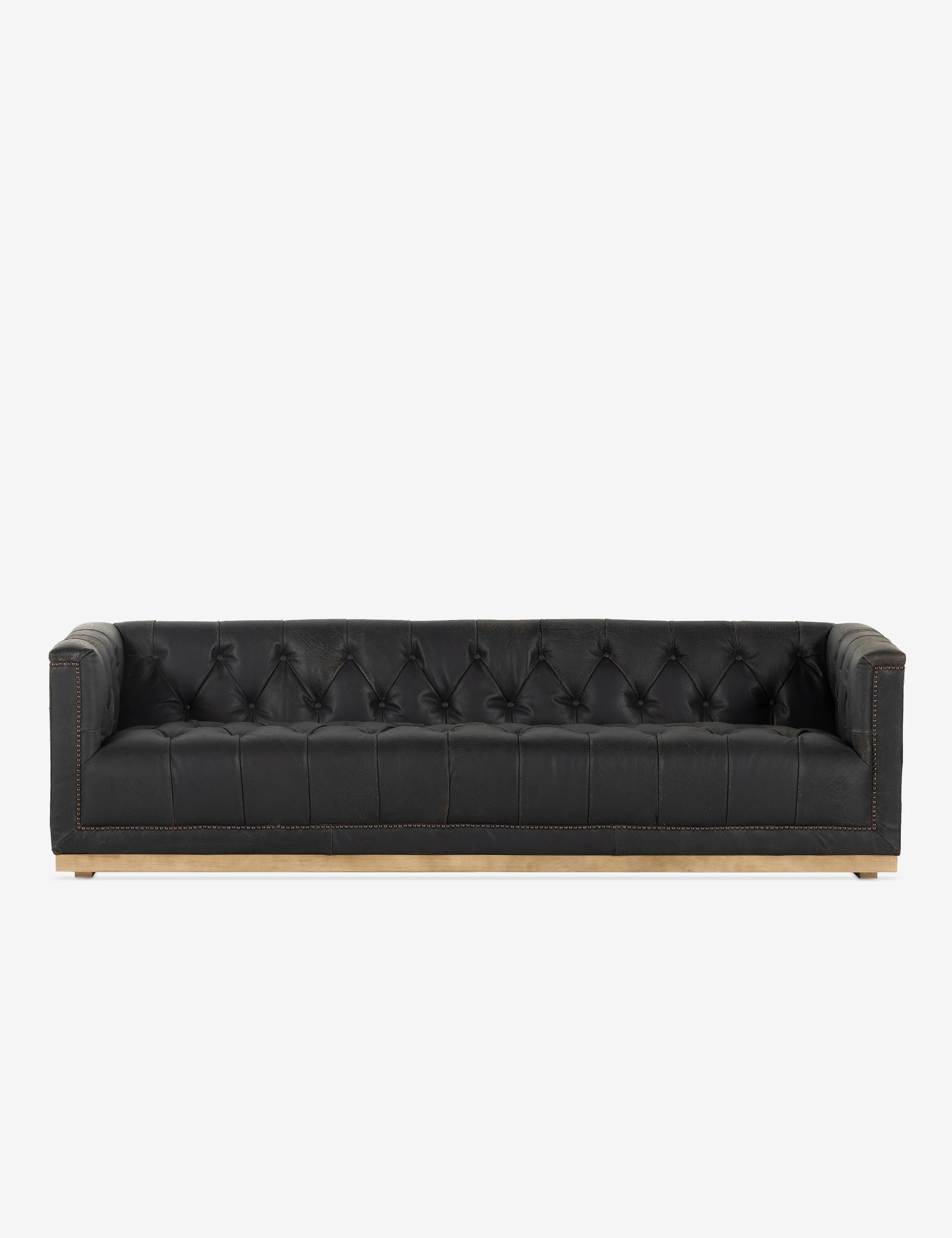 Afia Leather Sofa, Distressed Black - AYG Home Service