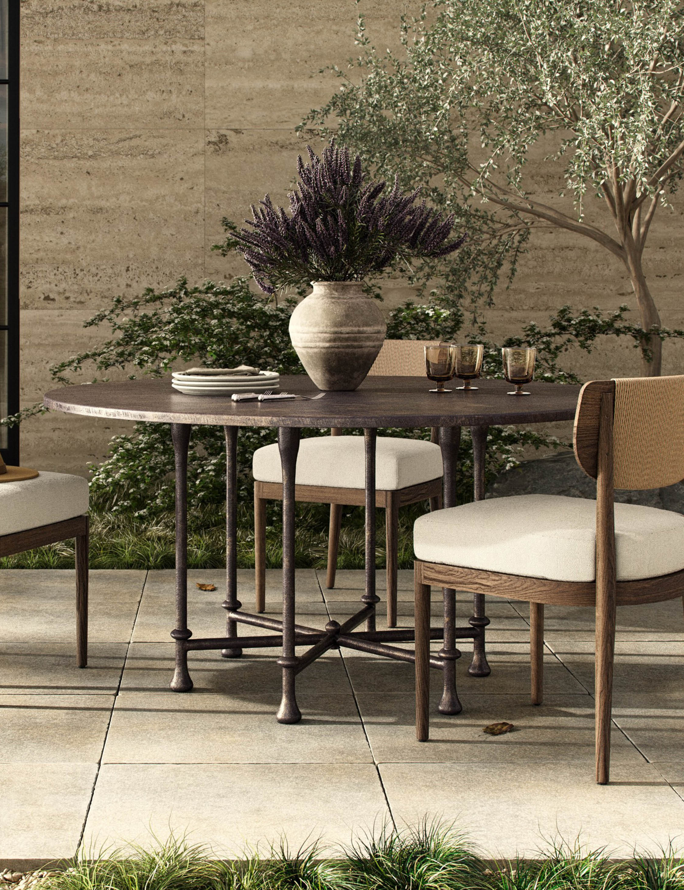 Leblanc Indoor / Outdoor Round Dining Table by Amber Lewis x Four Hands - AYG Home Service