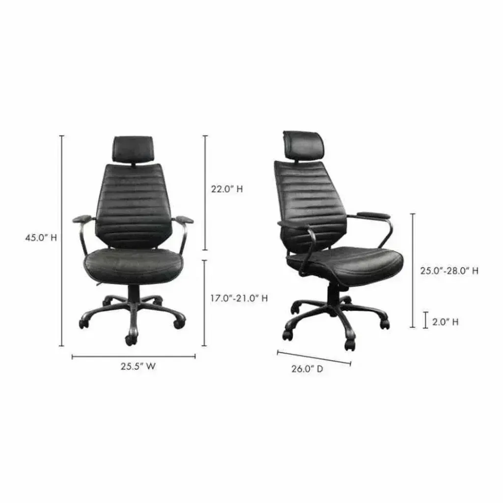 Swivel Office Chair Onyx Black Industrial - AYG Home Service
