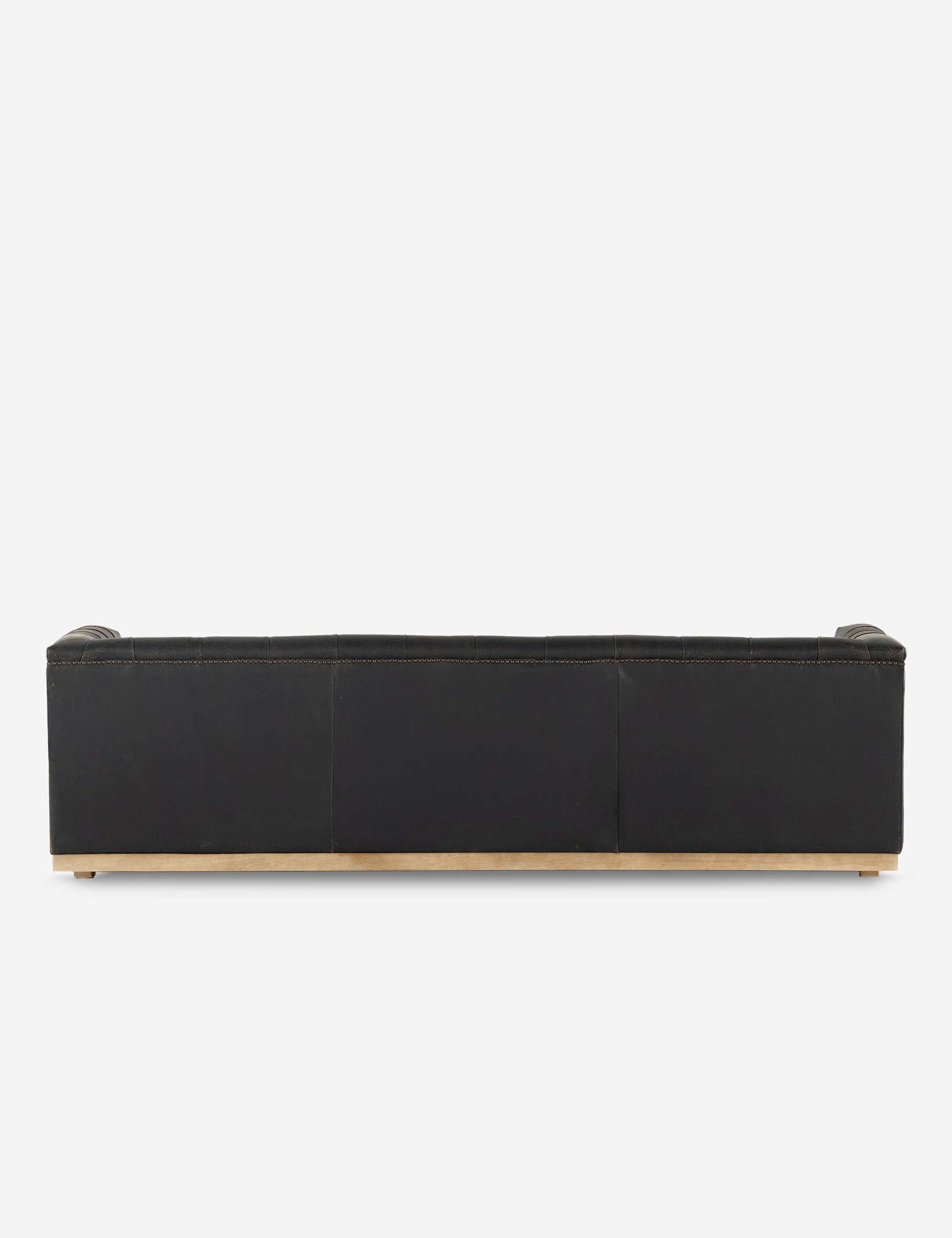 Afia Leather Sofa, Distressed Black - AYG Home Service