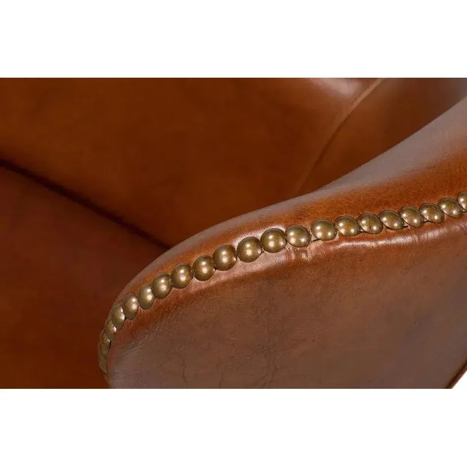 Andrew Jackson Swivel Brown Desk Chair Havana Leather - AYG Home Service