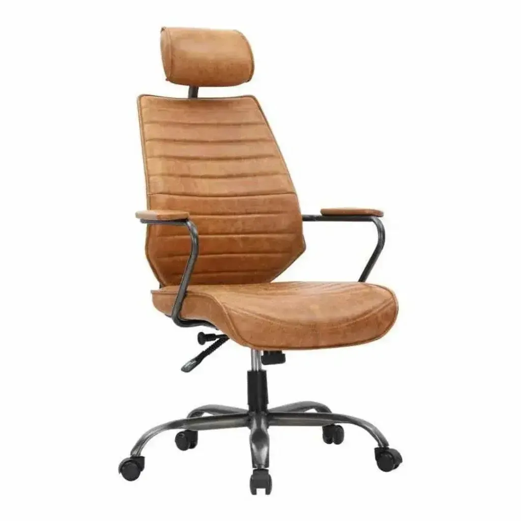 Swivel Office Chair Tan Orange Industrial - AYG Home Service