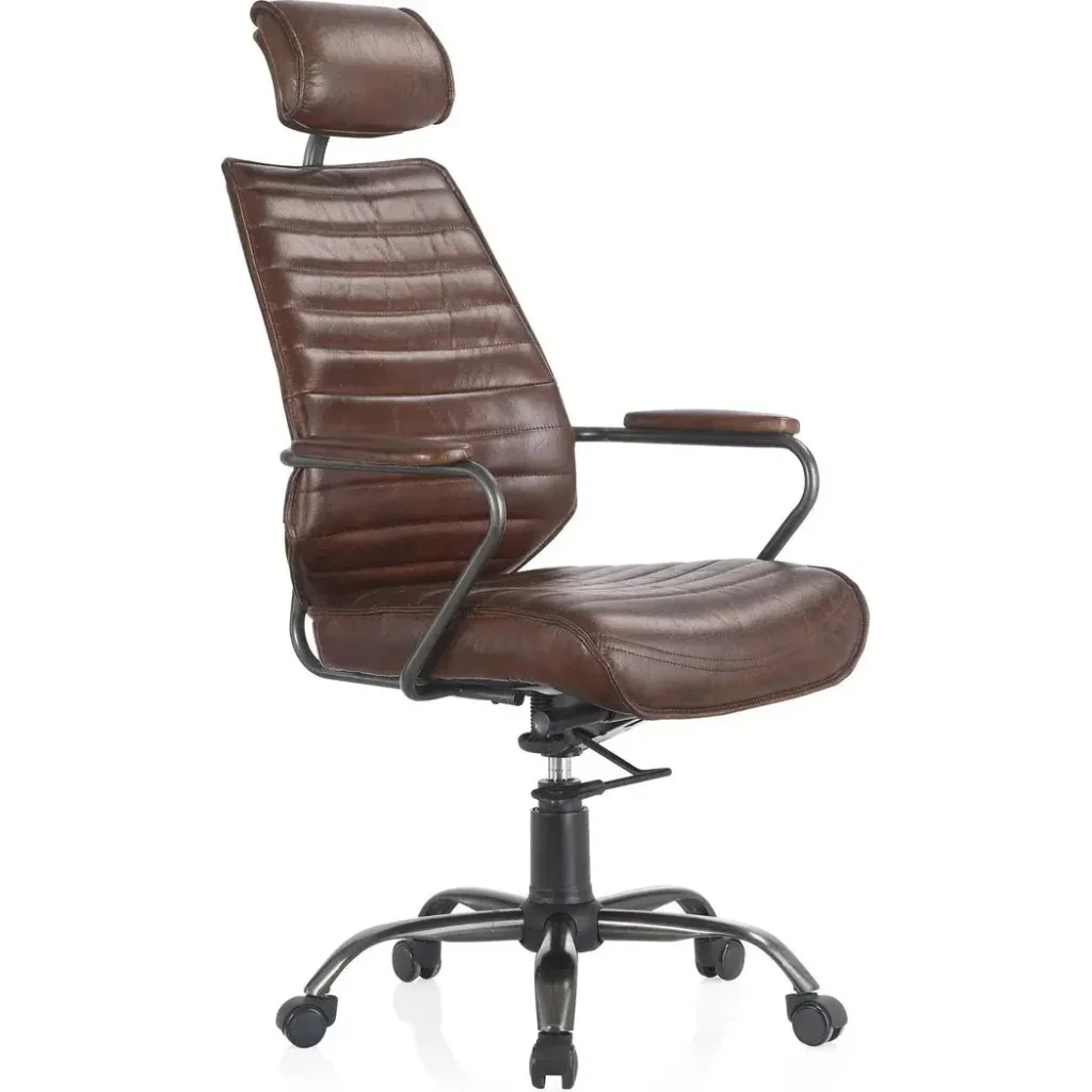 Executive Office Chair Dark Brown Leather - AYG Home Service