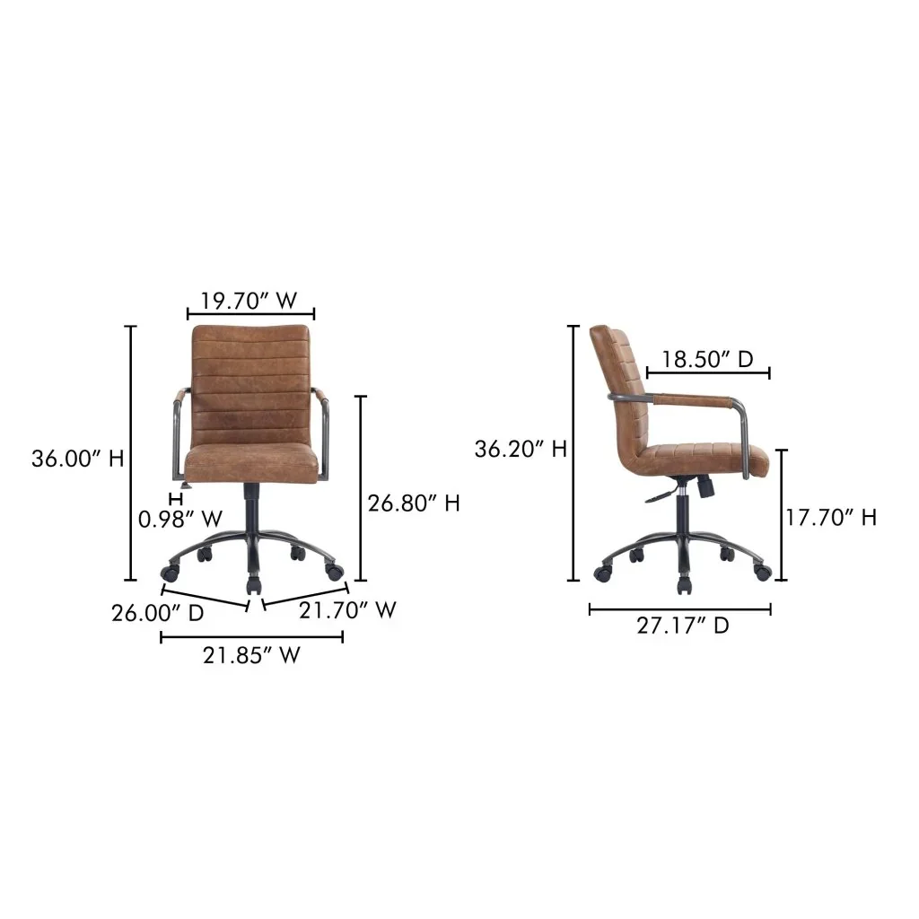 Roy Leather Swivel Office Chair - AYG Home Service