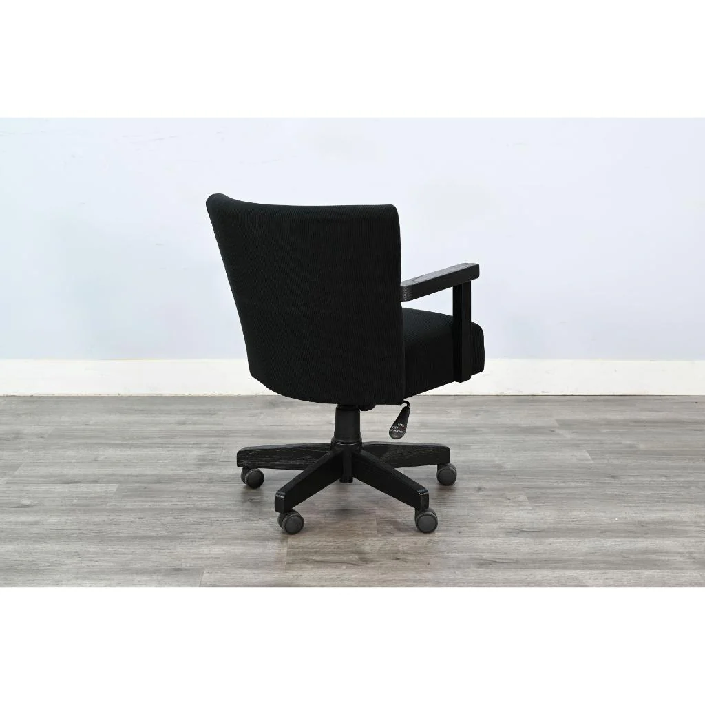 Gibson Black Fabric Game Chair with Casters - AYG Home Service