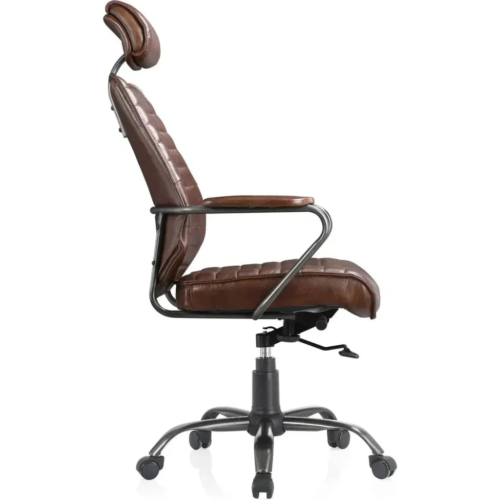 Executive Office Chair Dark Brown Leather - AYG Home Service