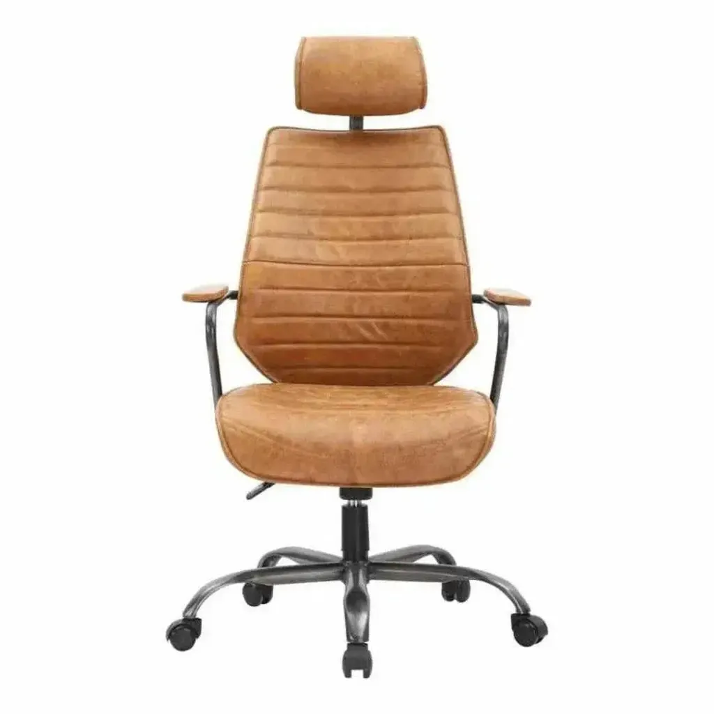 Swivel Office Chair Tan Orange Industrial - AYG Home Service