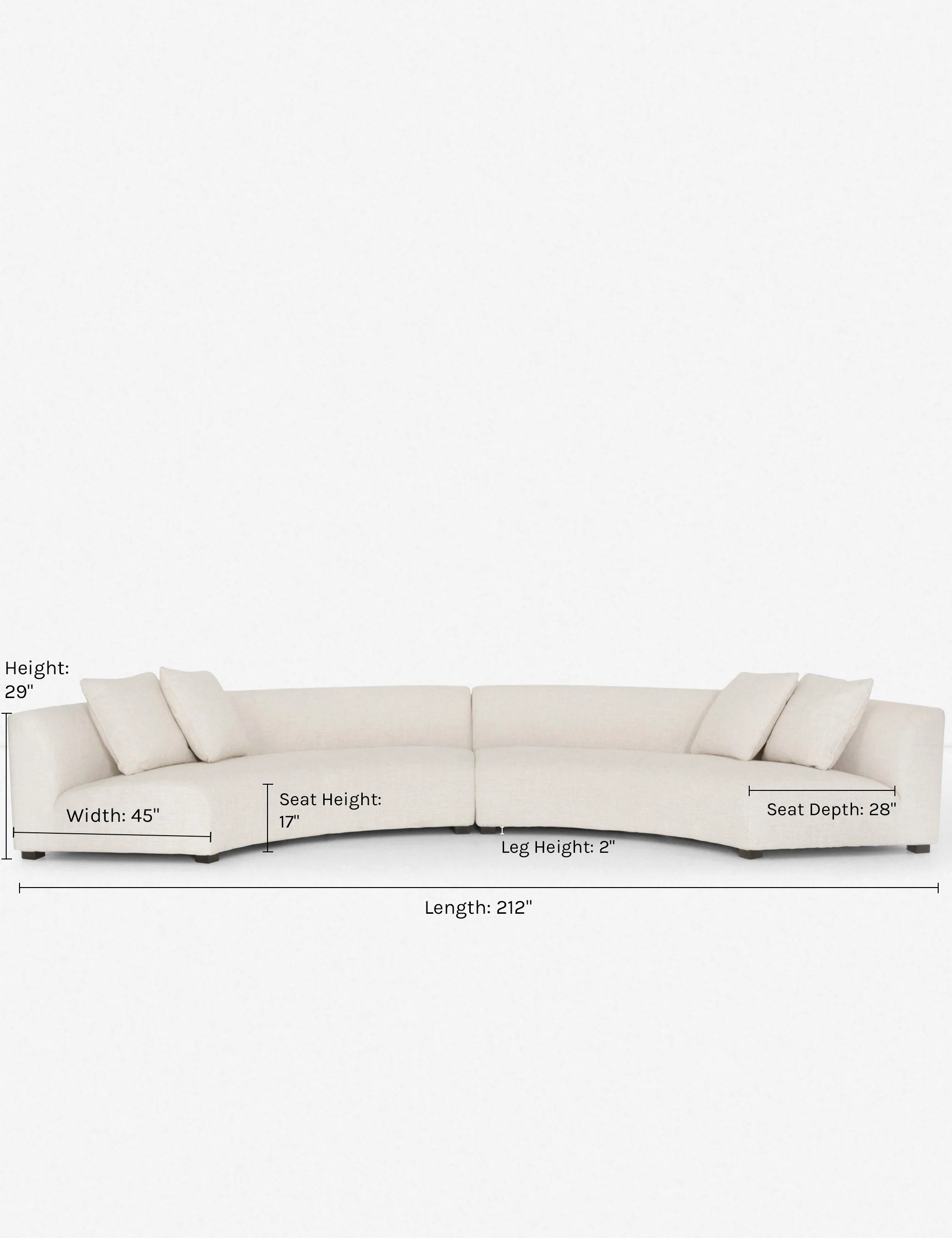 Saban 2-Piece Curved Sectional Sofa - AYG Home Service