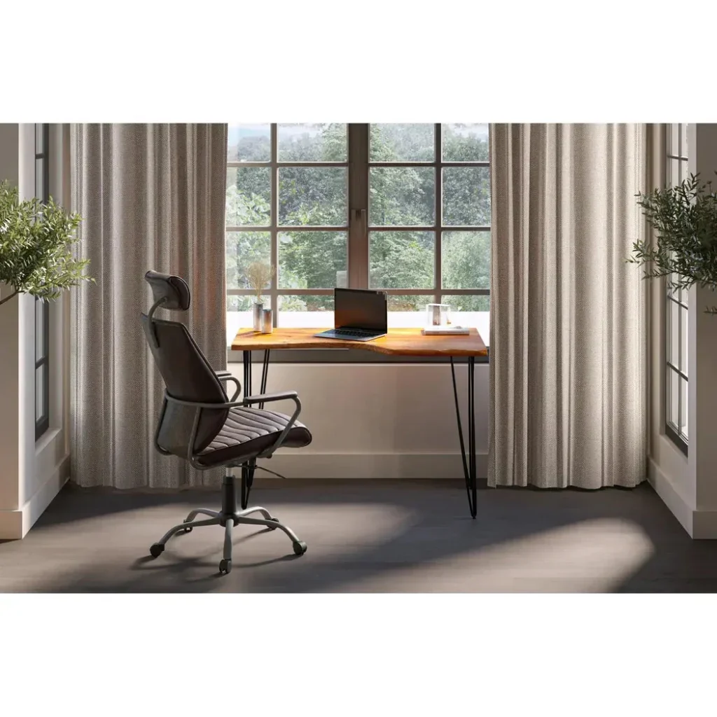 Executive Office Chair Dark Brown Leather - AYG Home Service